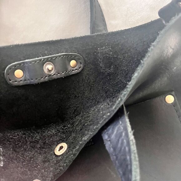 Portland Leather Goods Mini Crossbody Tote In Black Purse Bag Adjustable - Picture 7 of 10